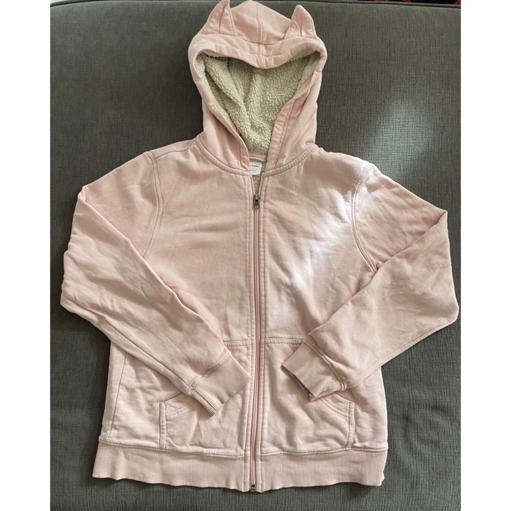 Hanna Andersson Creature Sherpa Lined Zip Hooded Sweatshirt PLAY 150/12 **READ**